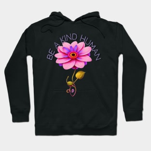 Be A Kind Human Design #7 Pink & Purple Flower Hoodie